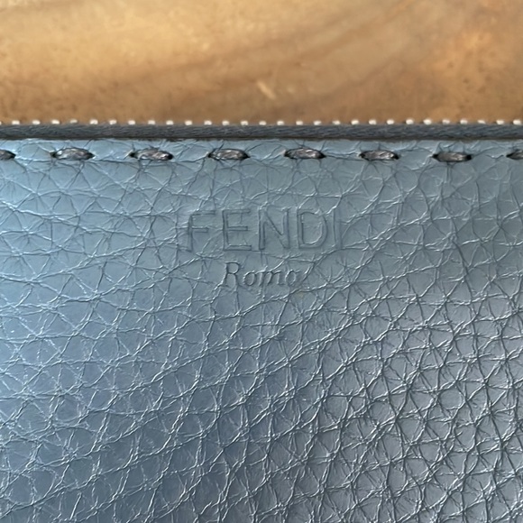 FENDI Selleria long leather wallet, grayish blue in color - Picture 3 of 8